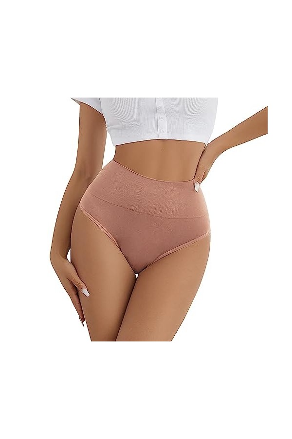 Culotte en coton pour femme - Taille haute - Sous-vêtements confortables - Sous-vêtements hipster, Rose, M