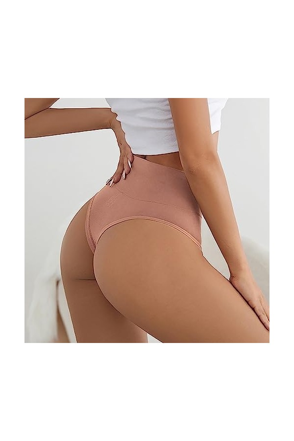 Culotte en coton pour femme - Taille haute - Sous-vêtements confortables - Sous-vêtements hipster, Rose, M