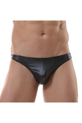 DGKaxiyaHM sous-vêtements en Cuir pour Hommes Culotte Taille Basse Sexy U Convex Pouch Thongs Stretch G-String T-Back Slip Ma