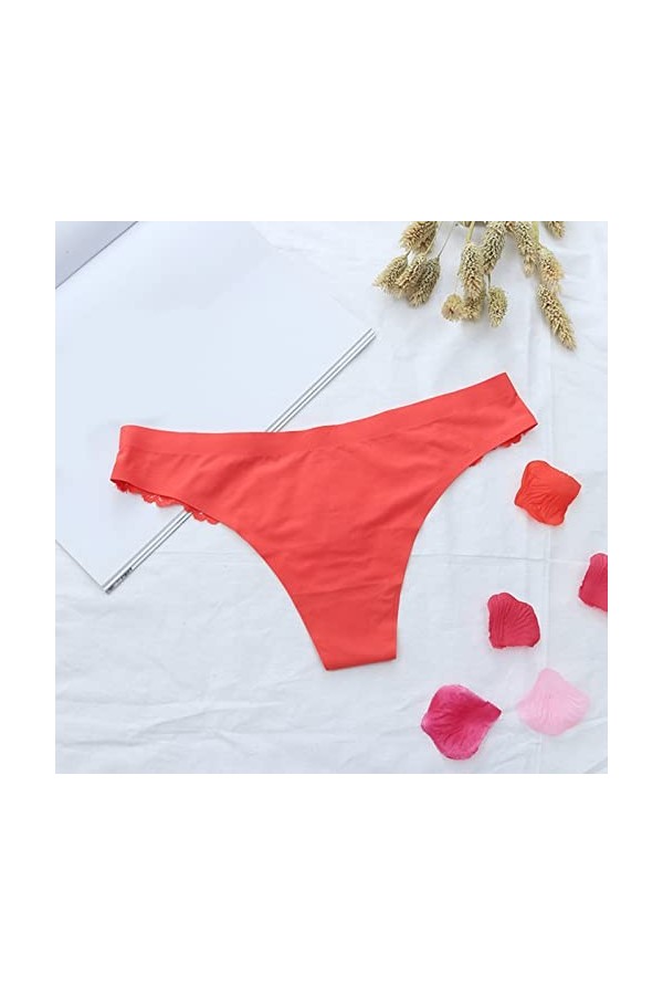 Lingerie Femme Sexy Ensemble Homme Sexy Hot y26k Culotte sans Couture en Soie glacée pour Femme en Dentelle Ensemble Rouge W