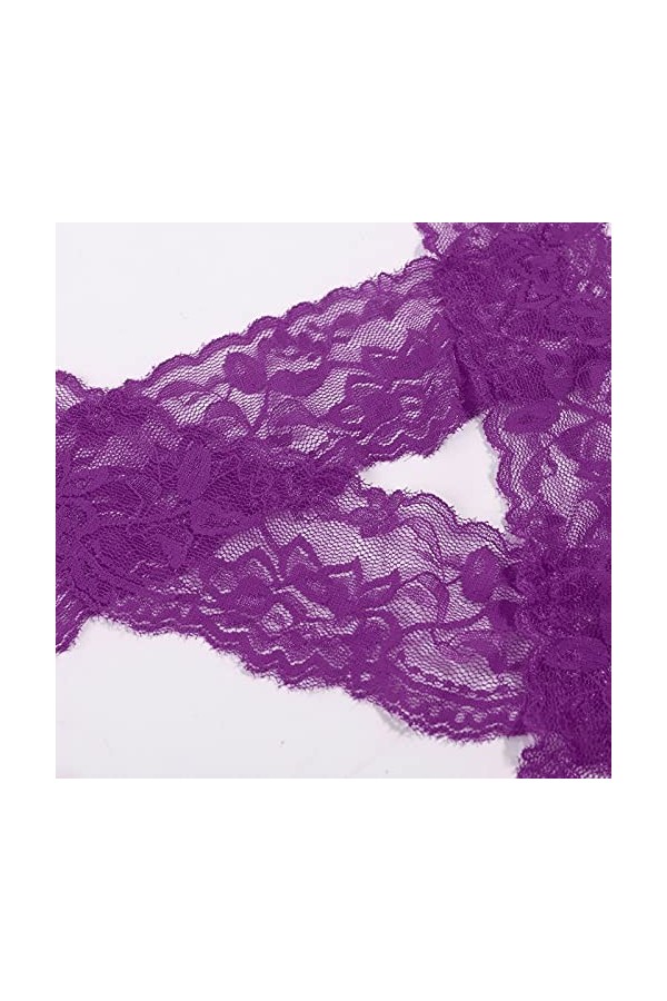 TDEOK Ensemble de lingerie sexy 2 pièces pour femme avec dos nu, lilas, L