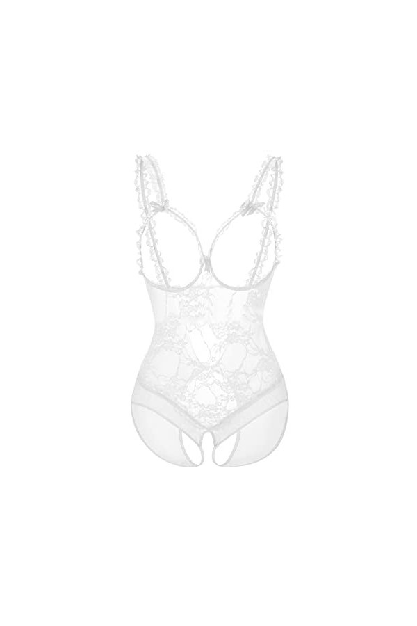 sous-vêtements Amusants pour Femmes Dentelle Ouverte Entrejambe rosée Sein Voir à Travers Sexy Body sous-vêtements Robe de Nu