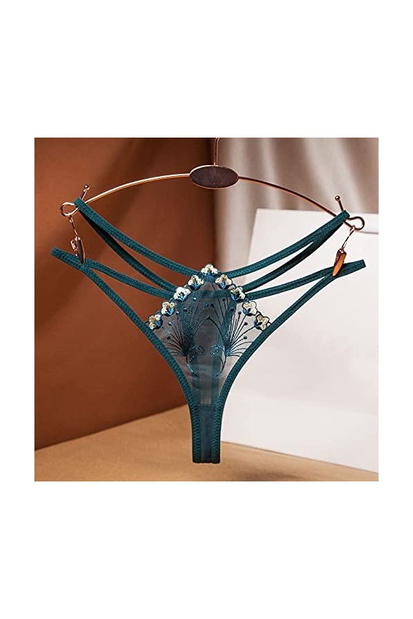 BIISDOST Ladies Thong Culottes Pantalons Lace Briefs Thong Sexy sous-vêtements Femmes Body Sexy Sensuelle Green, One Size 