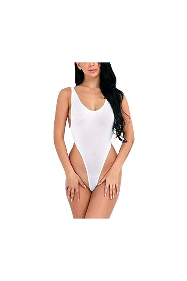 Hasagimol Lingerie Sexy Femme Pute One-Piece Deep V Dos Nu Réglable Teddy Sous-VêTement Dentelle Babydoll Body et Combinaison