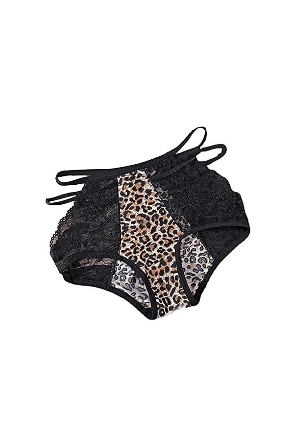 Aoklidil Sous-vêtements sexy pour femme - Noir - Sexy - En résille - Culotte - String pour femme - Noir, B-Gold., M