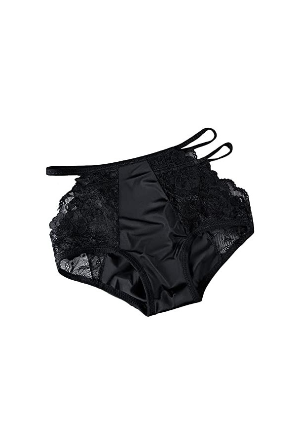 Aoklidil Sous-vêtements sexy pour femme - Noir - Sexy - En résille - Culotte - String pour femme - Noir, b-noir, L