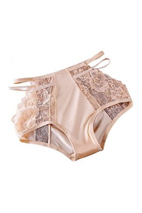 Aoklidil Sous-vêtements sexy pour femme - Noir - Sexy - En résille - Culotte - String pour femme - Noir, Beige, M