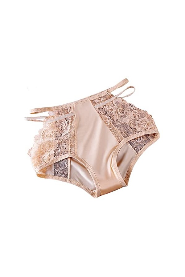 Aoklidil Sous-vêtements sexy pour femme - Noir - Sexy - En résille - Culotte - String pour femme - Noir, Beige, M