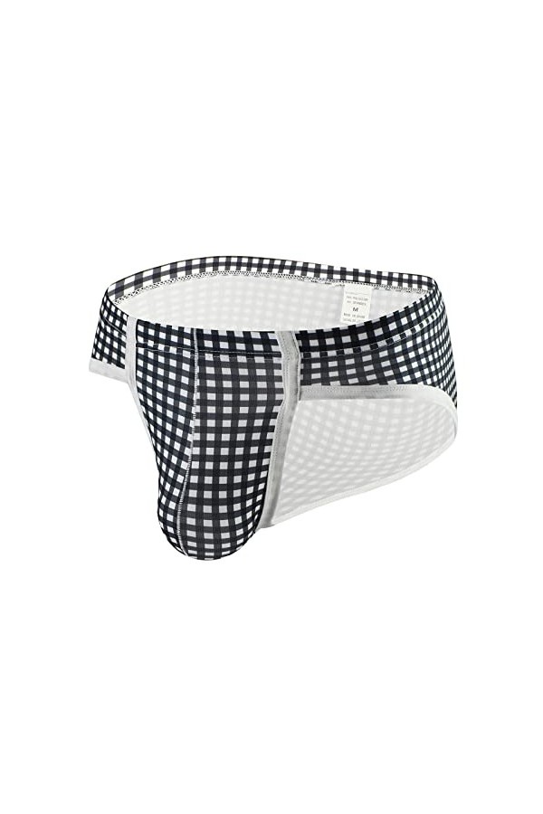 Sous-vêtement de moto pour homme - En une seule pièce - Respirant, léger et sexy - Taille basse - Boxer pour homme, Noir , M