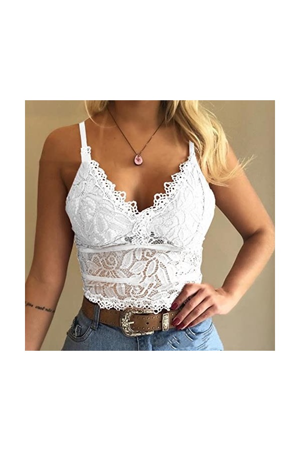 CUTeFiorino La Dessous Sans Fil Sexy Ceinture Cami Femmes Soutien-Gorge Surfaces Confort pour Femmes Soutien-gorge avec Panta