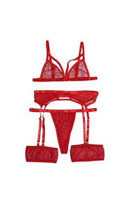 Vêtements De Nuit Femme Dentelle Lingerie Sexy Ensemble Ensemble sous-Vetements Sexy Ensemble Soutien Gorge et String Erotiqu