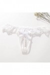 Vexiangni Culotte sexy en dentelle florale pour femme - En maille filet - Pour cosplay - Sexy - String pour femme, Blanc., XL