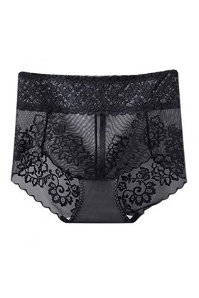 IKFIVQD Ensemble de lingerie sexy pour femme en dentelle ouverte grande taille culotte taille basse culotte sexy, Noir , XL