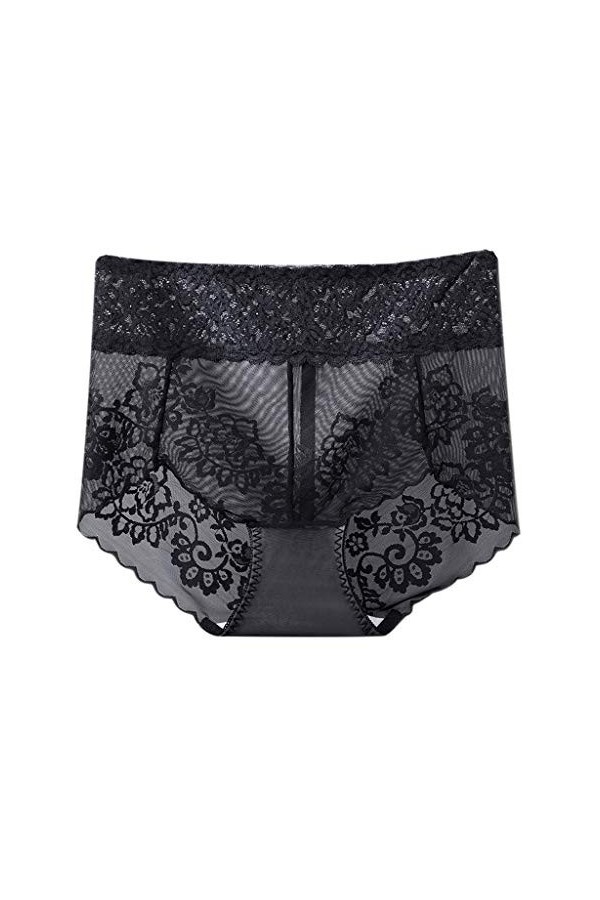 IKFIVQD Ensemble de lingerie sexy pour femme en dentelle ouverte grande taille culotte taille basse culotte sexy, Noir , XL