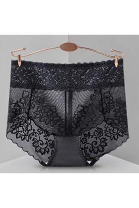 IKFIVQD Ensemble de lingerie sexy pour femme en dentelle ouverte grande taille culotte taille basse culotte sexy, Noir , XL