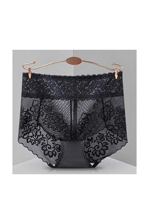 IKFIVQD Ensemble de lingerie sexy pour femme en dentelle ouverte grande taille culotte taille basse culotte sexy, Noir , XL
