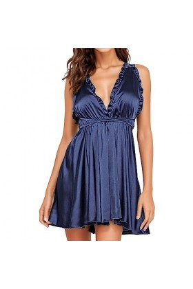 Lingerie sexy pour femme - Soutien-gorge - Grande taille - Sous-vêtements amusants en V profond - Dos ouvert - Pyjamas sexy -