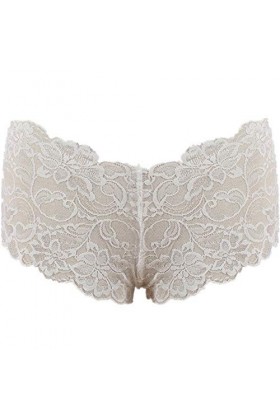 IKFIVQD Lingerie sexy pour femme - Culotte haute - String en dentelle - Sous-vêtements sexy, blanc, M