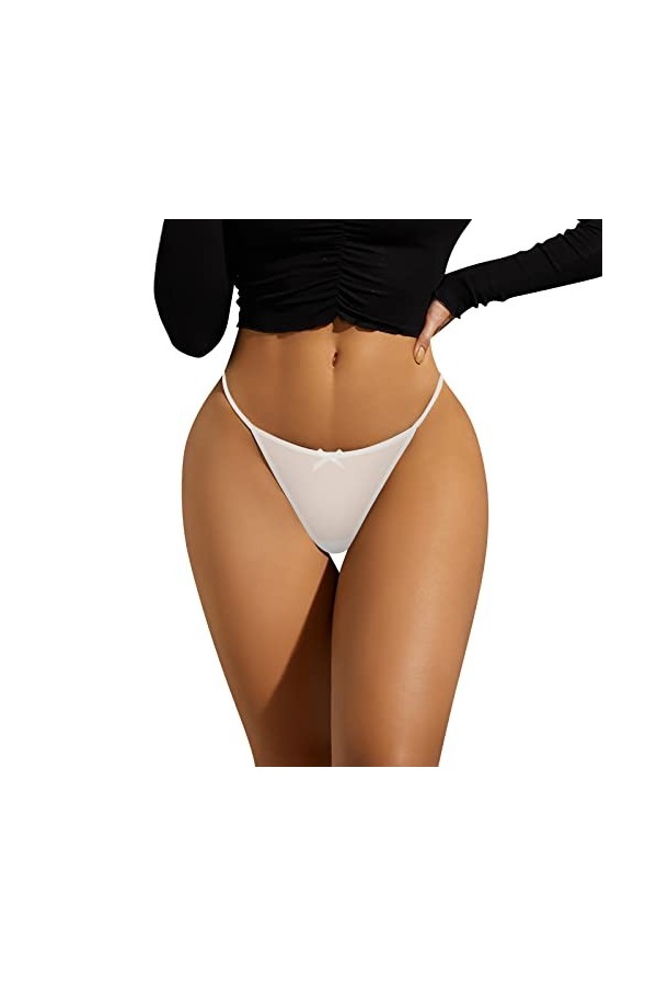 Amazon Deals of The Day Dim Culotte Menstruelle Strings Sexy pour Femmes No Show Culottes sous-vêtements Taille Basse T Back 