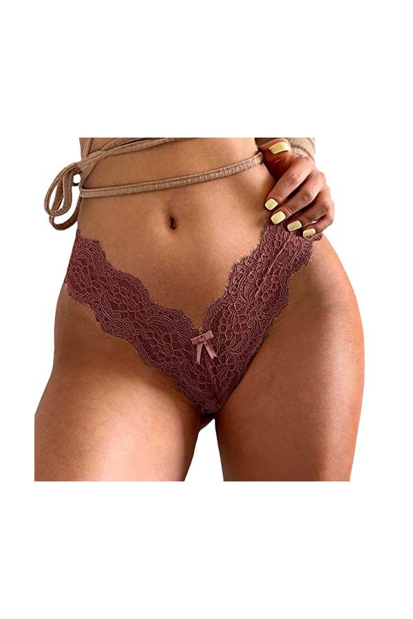 PANPANY Culottes pour Femme Slips Taille Basse Tanga Multipack Dentelle sans Couture Confortables Culottes Multicolore sous V