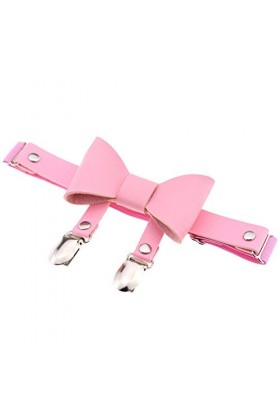 Bodhi2000 Porte-jarretelles élastique en simili cuir pour femme, rose, taille unique