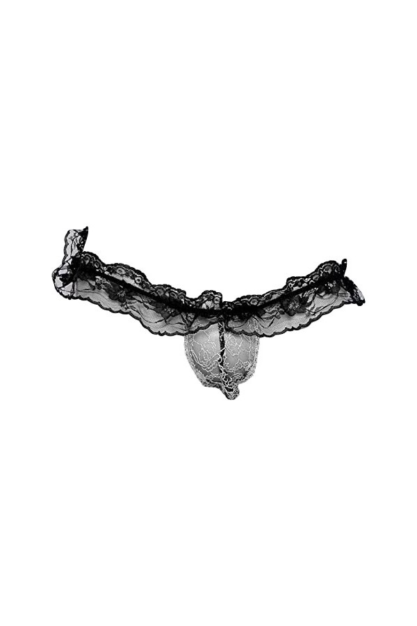 DGKaxiyaHM Strings en Dentelle pour Hommes Culotte Sexy String Extensible Taille Basse Temptation Voir à Travers Les sous-vêt