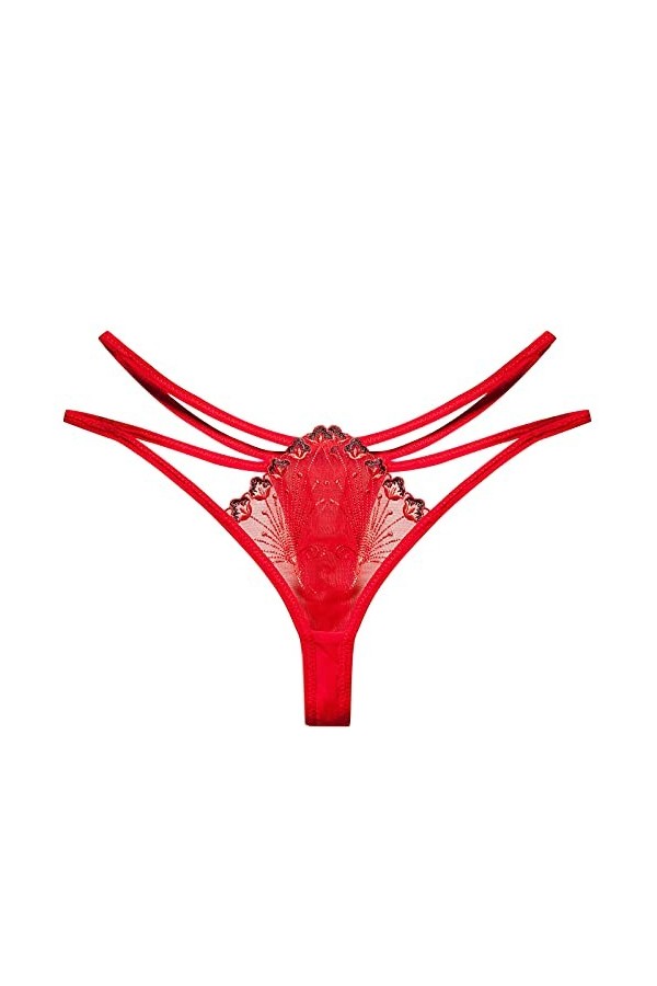 BIISDOST Ladies Thong Culottes Pantalons Lace Briefs Thong Sexy sous-vêtements Femmes Body Sexy Sensuelle Red, One Size 
