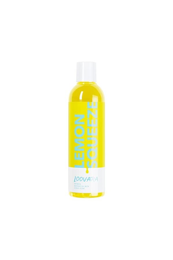 Loovara - Huile de Massage - Massage Oil Lemon Squeeze, 250ml - Huile Massage Sexuel Couple - Testée Dermatologiquement - Idé