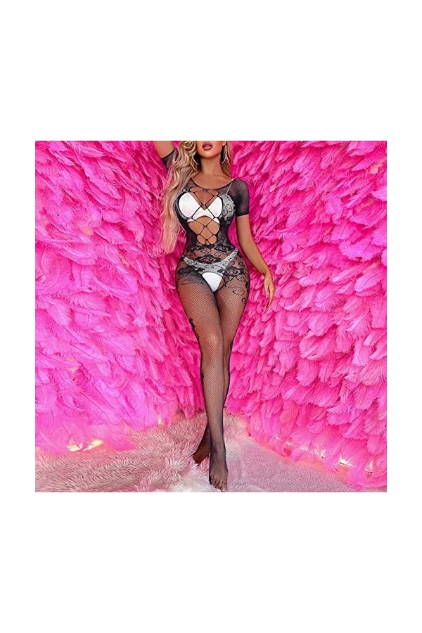 Lingerie Femme Sexy Ensemble Homme Sexy Hot y2*k Femmes Mode Impression Maille Lingerie Dentelle Lingerie Fine Maille évider 