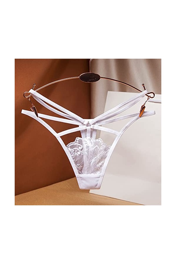 IKFIVQD Sous-vêtements sexy pour femme - String - Culotte en dentelle pour femme, Blanc 9., taille unique