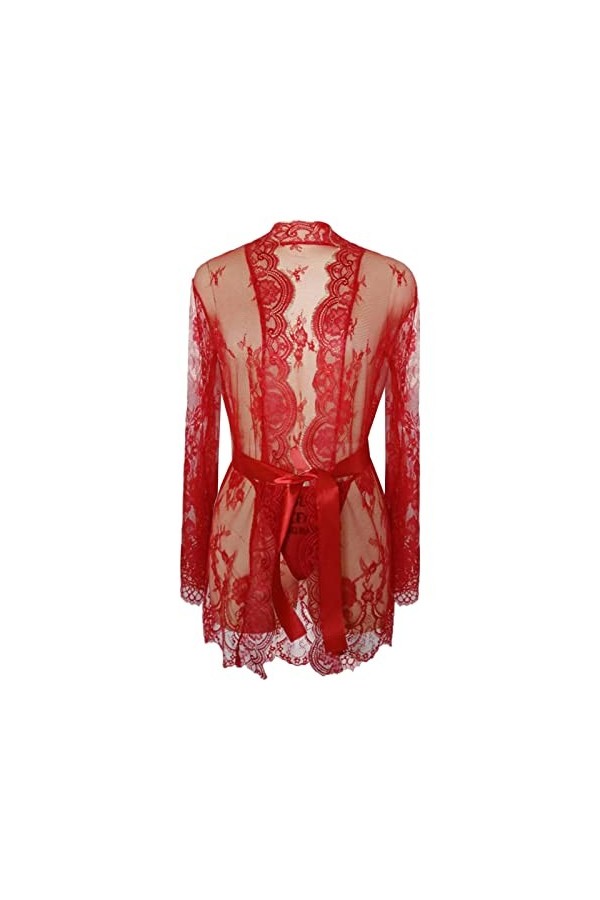 PYUIYY Lingerie pour Femmes Chemise de Nuit en Dentelle Déshabillés Chemises de Nuit Sexy Halter Nighties Sheer Mesh Nightwea