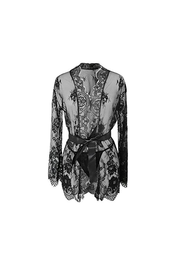 PYUIYY Lingerie pour Femmes Chemise de Nuit en Dentelle Déshabillés Chemises de Nuit Sexy Halter Nighties Sheer Mesh Nightwea