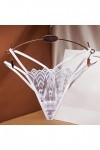 BIISDOST Thong sous-vêtements Pants Thong Culottes Femmes Sexy Briefs Dentelle Dames Cadeau Coquin White, One Size 