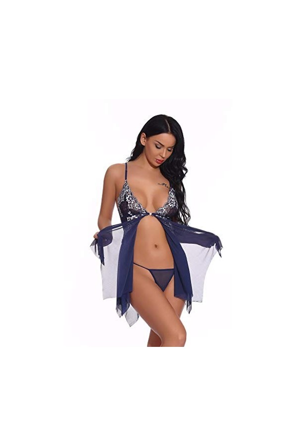 CreoQIJI Lingerie String Chambre à coucher Poupée bébé avant pour femmes Sous-vêtements en V Sous-vêtements Fermeture humide 