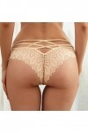 Junhasgood Sexy Lingerie Grande Taille Lace Lace Up Panty Sexy Hollow Out Underwear Gloss Lingerie Khaki, XXXL 