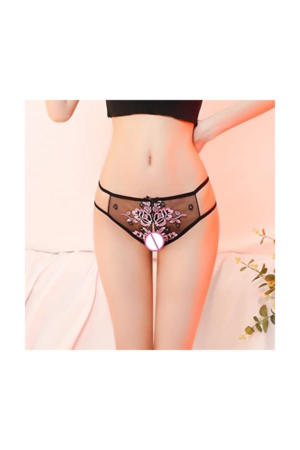 Lingerie Femme Sexy Ensemble Homme Sexy Hot y*2k String en Maille Creuse brodée Sexy Taille Basse pour Femmes Ensemble Vaisse