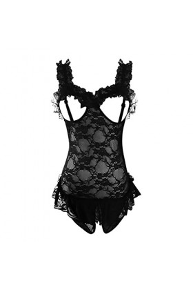 hhsbeauty Body Sexy Sein Culotte brodée pour Dames Clignotant Taille de réglable Sexy Entrejambe Ouvert String en Maille Slip