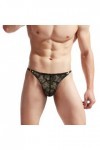 BreakEgg String en dentelle pour homme - Taille basse - Sous-vêtements sexy pour homme - Lingerie de nuit bombée sur le devan