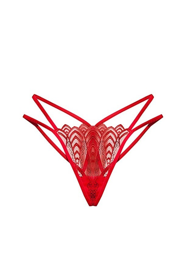 BIISDOST Thong sous-vêtements Pants Thong Culottes Femmes Sexy Briefs Dentelle Dames Cadeau Coquin Red, One Size 