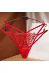 BIISDOST Thong sous-vêtements Pants Thong Culottes Femmes Sexy Briefs Dentelle Dames Cadeau Coquin Red, One Size 
