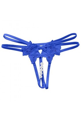 ADMAY 2023 New y2*k Style Lingerie Culotte String en Dentelle Florale pour Femme Taille Basse No Show Bow T Back sous-vêtemen