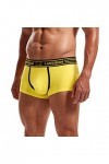 Beokeuioe Boxer pour homme - En bambou lisse - Rayonne - Avec poches séparées - Élégant multicolore, Jaune A2., XL