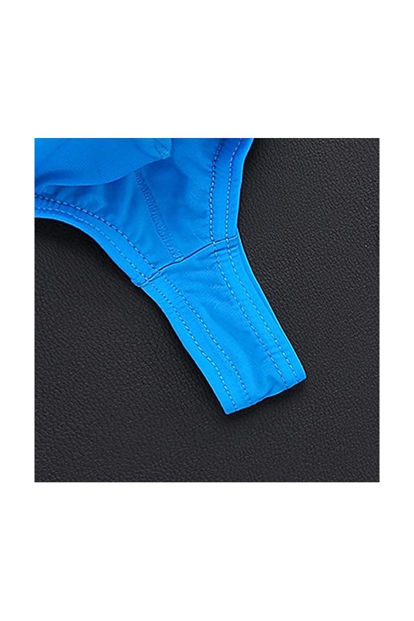 Strings Homme Sexy T-Back Hommes Sous-vêtements Soie Glace Pure Glace Hommes Slips Low Rise Léger et Respirant Sport String T