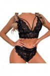 Lingerie Sexy pour Femme Sexy Lady Sheer Floral Lace Pyjama Lingerie Set Taille Haute Vêtements De Nuit Soutien-Gorge Et Culo