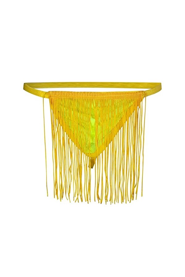 String sexy pour homme avec pochette couverte de culottes respirantes à glands slips sous-vêtements boxeurs pour hommes, jaun