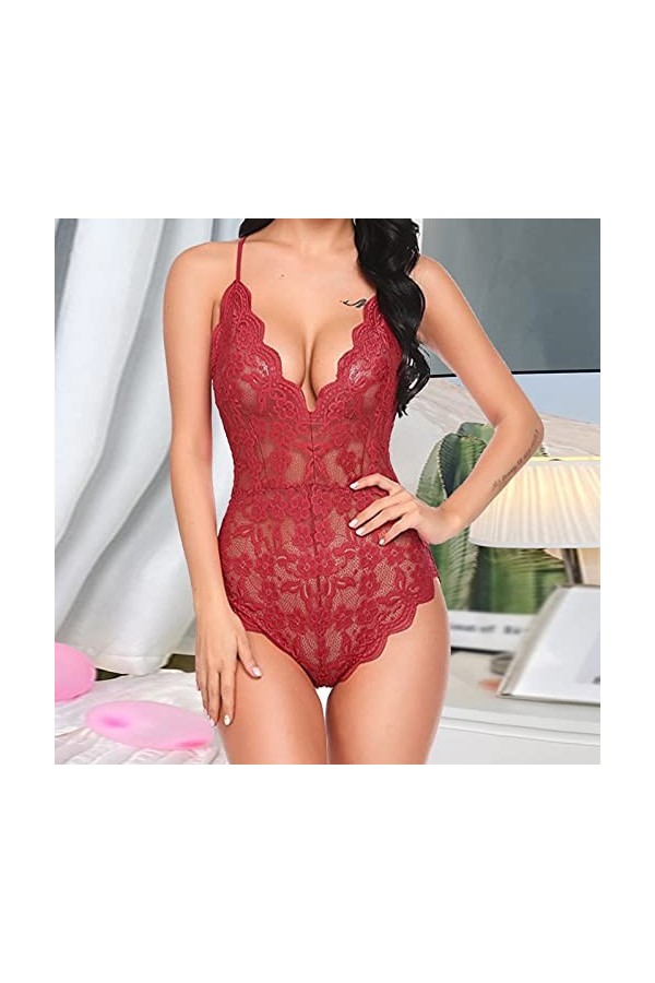 Lingerie Sexy Femme Coquine Hot Ouverte Sensuelle Lingerie Slutty Hot Teddy Erothique Ensemble Ouverte Sleepwear Grande Taill
