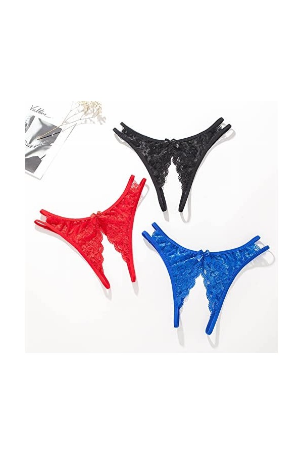 Vexiangni Culotte femme dentelle unie Pantys femme Catsuit Ouvert Sexy Cosplay Sexy Femme String String String Boxer Sous-vêt