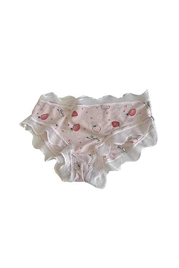 Slips Femme Taille Haute String Elasticité Culottes Stretch Pantalons Triangle en Pur Coton et Soie Coquine Hot Taille Basse 