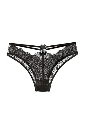 Taille Basse Couleur Noire Femmes Culottes Sexy Culotte en Dentelle Transparente Femmes séduisantes Femmes sous-vêtements Cul