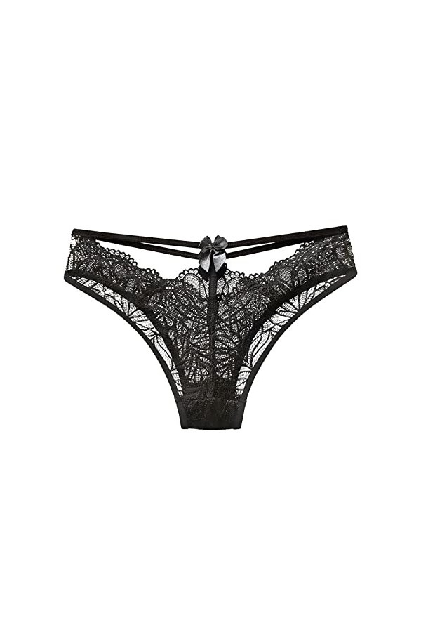 Taille Basse Couleur Noire Femmes Culottes Sexy Culotte en Dentelle Transparente Femmes séduisantes Femmes sous-vêtements Cul
